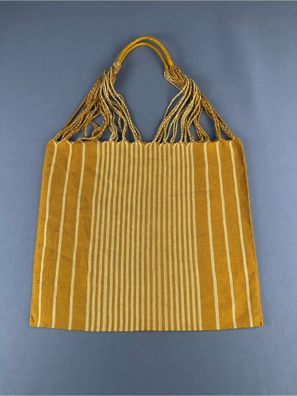 Mustard Yellow Striped Women’s Tote Bag 100% Cotton